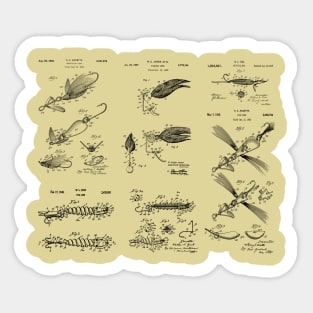 Patent Blueprint Apparel - Vintage Fishing Lure Patents Sticker